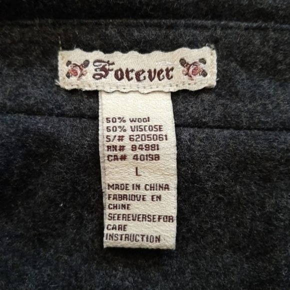 Empire Waist Gray fully Lined Wool Coat w/Pockets - Picture 5 of 11